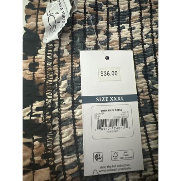 NWT Sofia Jeans by Sofia Vergara Riley Dress Multicolor Animal Print XXXL - Picture 12 of 12